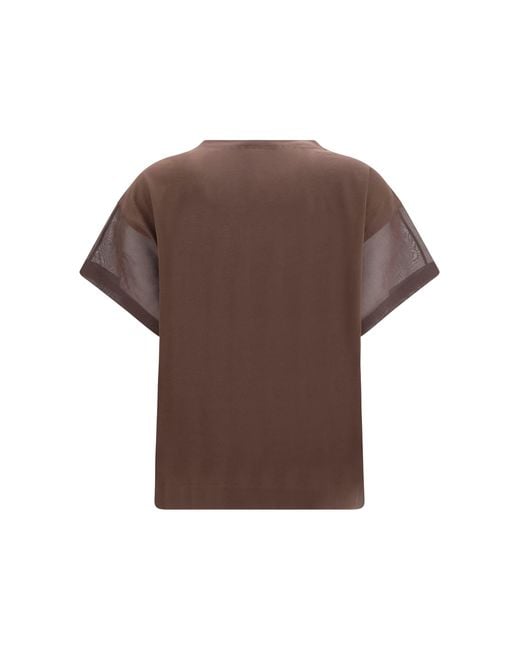 Brunello Cucinelli Brown Cotton T-Shirt