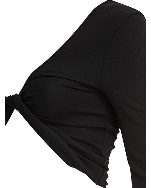 Courreges Black Elastane Top Viscose