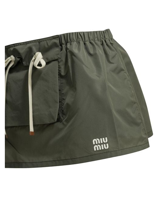 Miu Miu Green Cargo Miniskirt