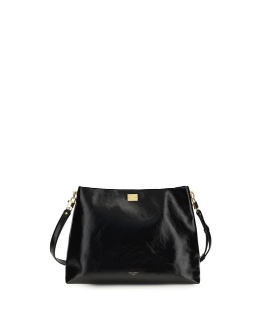 Dolce & Gabbana Black Vittoria Leather Crossbody Bag