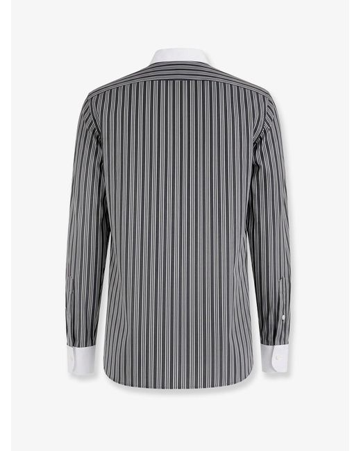 Tom Ford Gray Striped Cotton Shirt for men