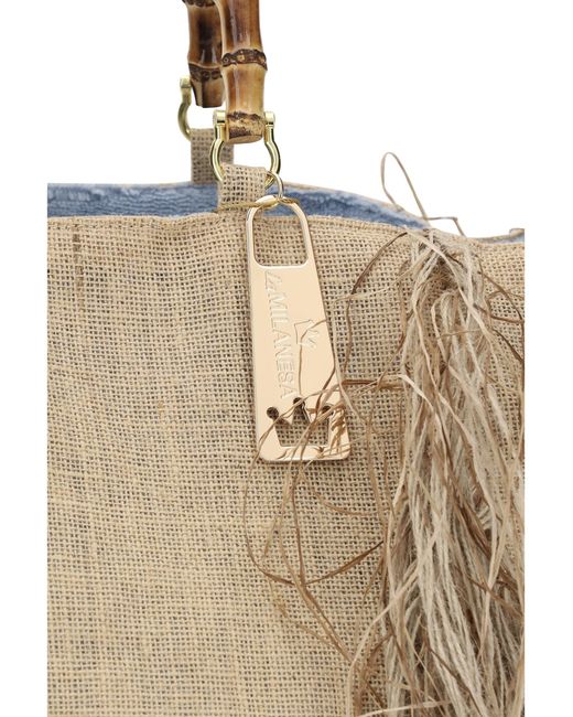 La Milanesa Natural Handbag Sharon Raffia