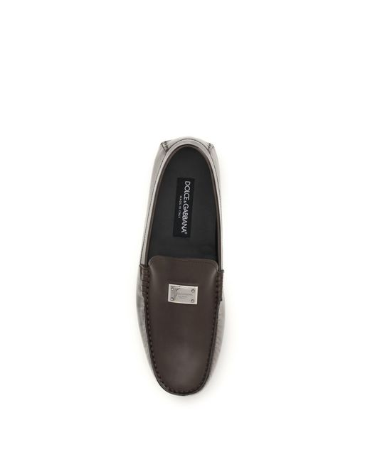 Dolce & Gabbana White Dg Driver Loafers for men