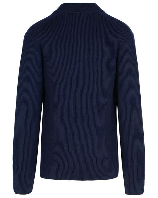 Dolce & Gabbana Blue Virgin Wool Sweater for men