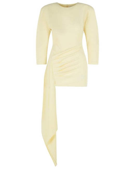 ANDAMANE Yellow 'Amanda' Cream Polyester Mini Dress