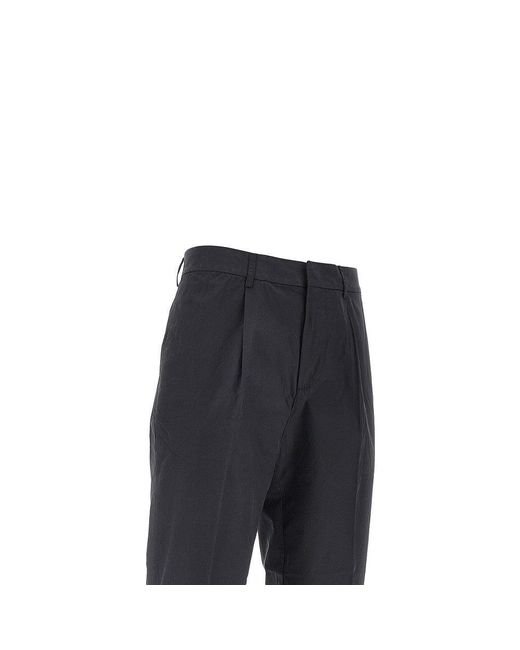 Emporio Armani Black Pima Cotton Pants With Dart for men