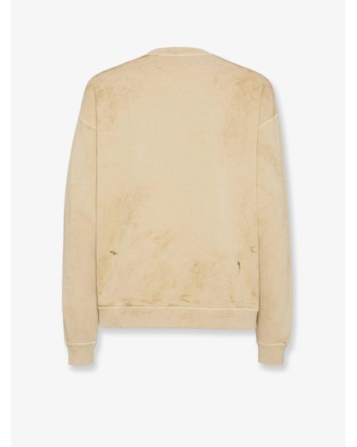 DSquared² White Cotton Sweatshirt With Distressed Effect for men
