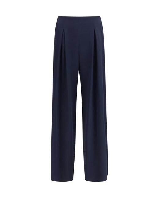 Max Mara Pure Blue Palude Wide-Leg Pants Blu Marino