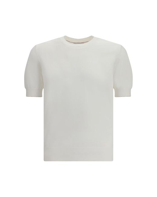 Brunello Cucinelli White Cotton T-Shirt for men