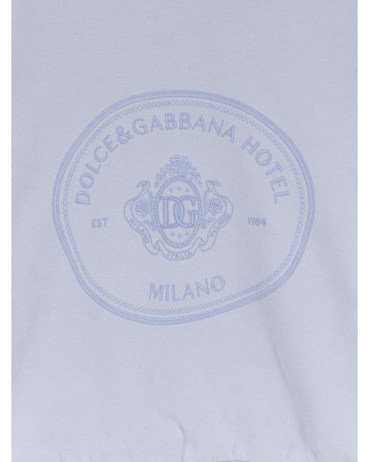 Dolce & Gabbana Blue Cotton Sweatshirt With Logo