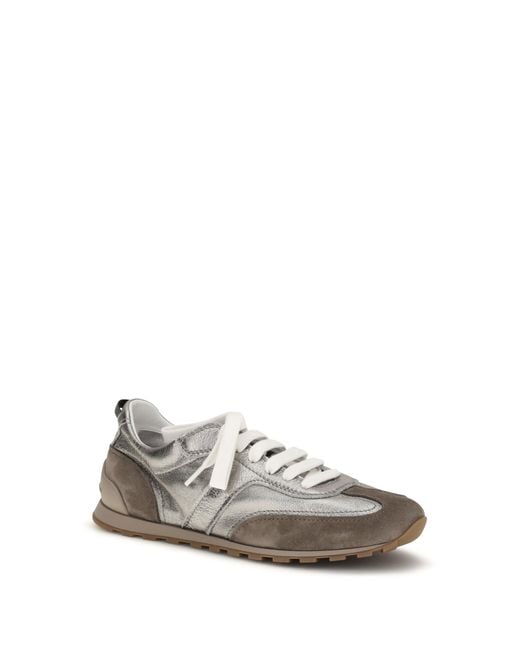 Brunello Cucinelli White Suede Sneakers