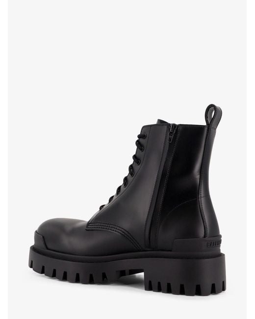 Balenciaga Black Leather Boots With Maxi Rubber Sole for men