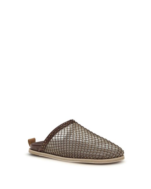 Forte_forte Brown Forte_Forte Mesh Mules With Rhinestones