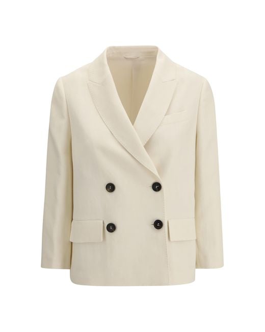 Brunello Cucinelli White Fluid Twill Jacket