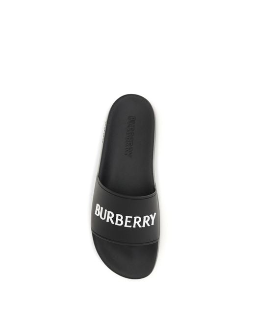 Burberry Black Logo Slippers
