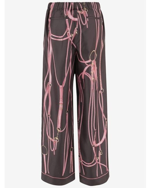 Gucci Multicolor Printed Silk Drawstring Trousers