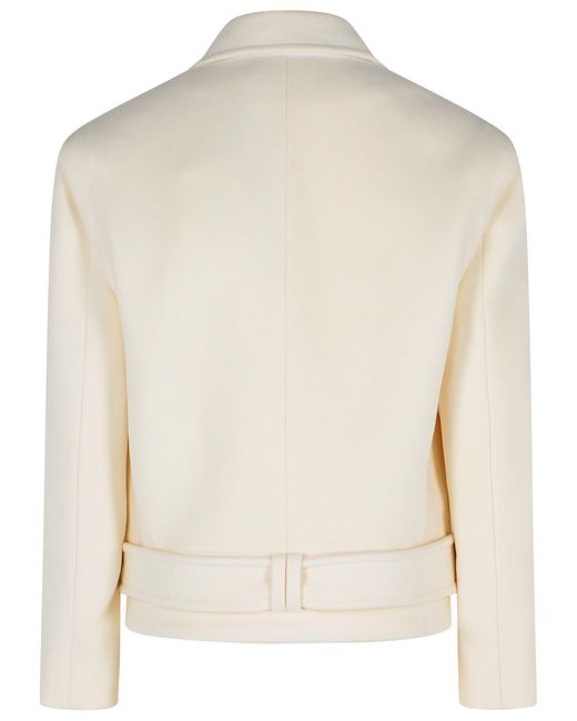 Balmain Natural Short 'Caban' Virgin Wool And Cashmere Jacket