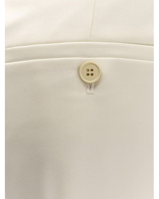 McQueen White Wool Trousers