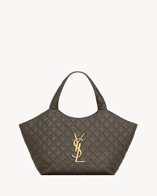 Saint Laurent Gray Icare Medium Shoulder Bag