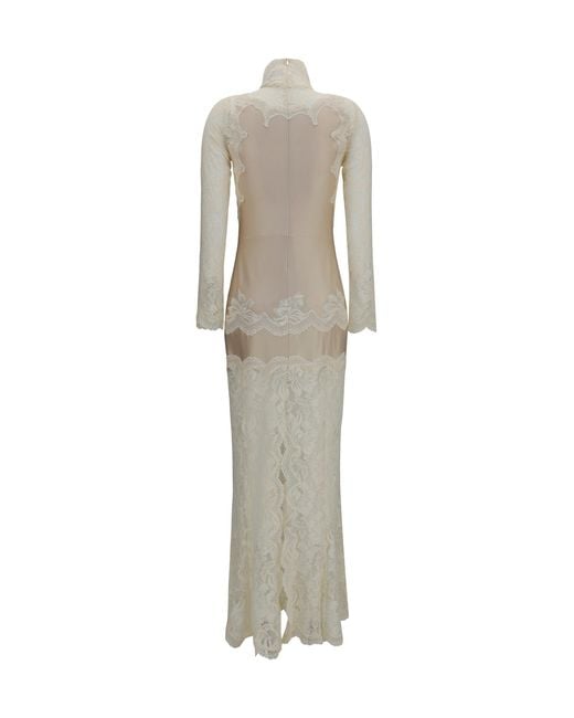 Rabanne White Dress, Lace And Jersey