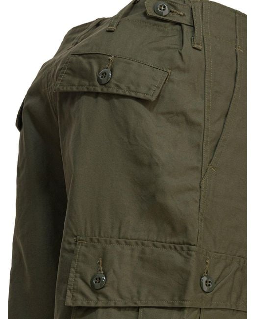 Buzz Rickson's Green Cotton Poplin Cargo Pants Trousers for men