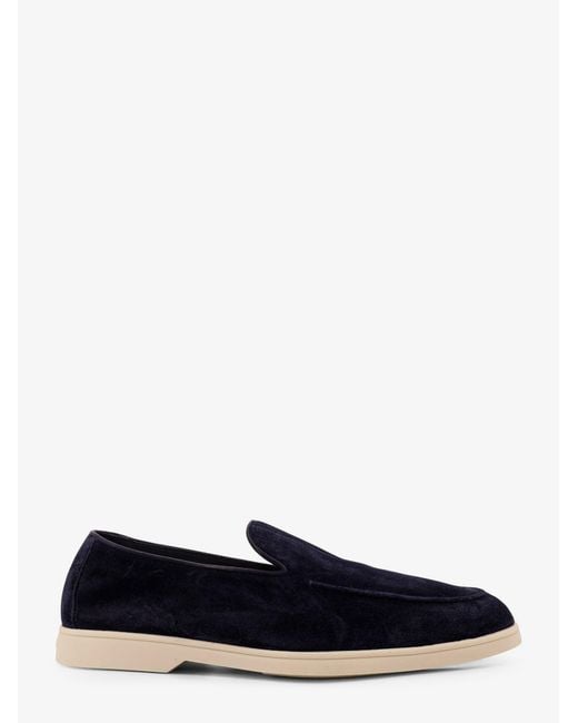 Doucal's Blue Reverse Suede Loafers for men
