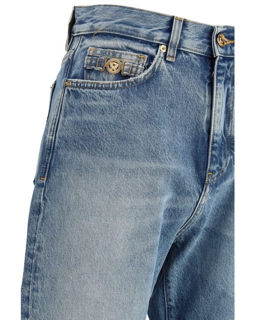 Versace Blue Distressed Jeans for men