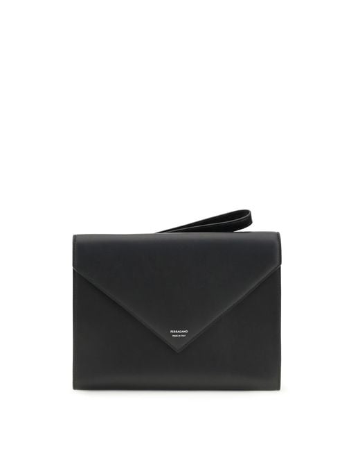 Ferragamo Black Florence Document Holder for men