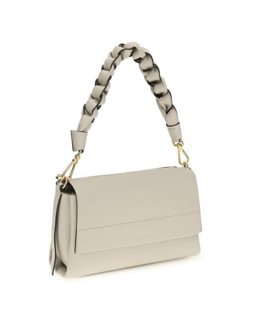 Coccinelle White Boheme Shoulder Bag Eucalipto/Fango