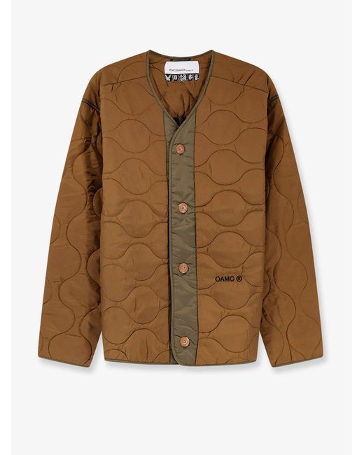 Oamc Peacemaker Brown Jacket Combat Liner Quilted Nylon for men