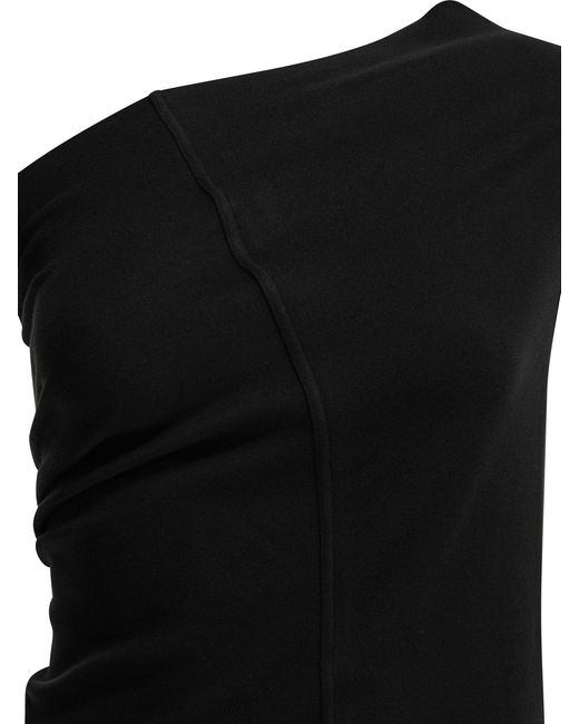 Rick Owens Black "Athena" One-Shoulder Top