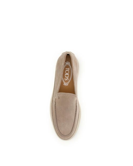 Tod's White Suede Loafers Slippers