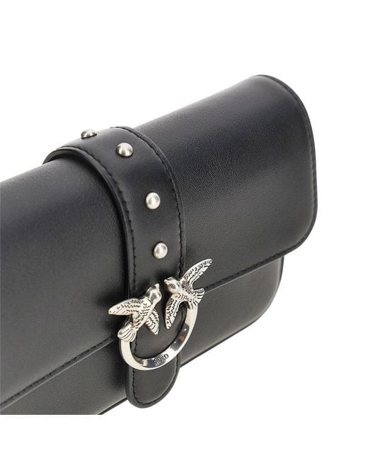 Pinko Black Leather 'Love One Slouchy Baby' Bag
