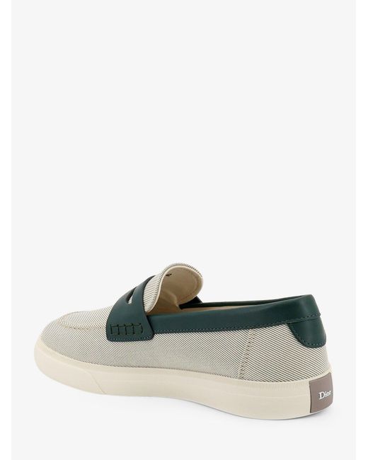 Dior Green Dior Chester Dioriviera Canvas And Leather Loafers for men