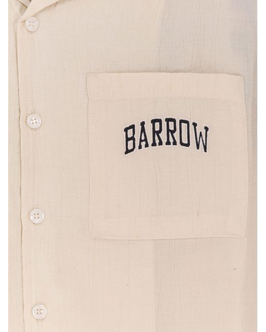 Barrow Natural Viscose Shirt With Front Logo for men