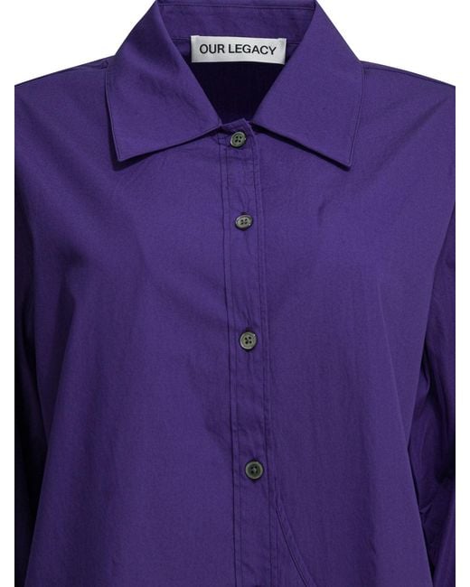 Our Legacy Purple Wave Shirts Blue