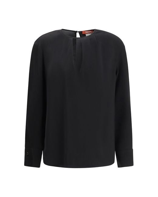 Max Mara Black Crewneck Blouse