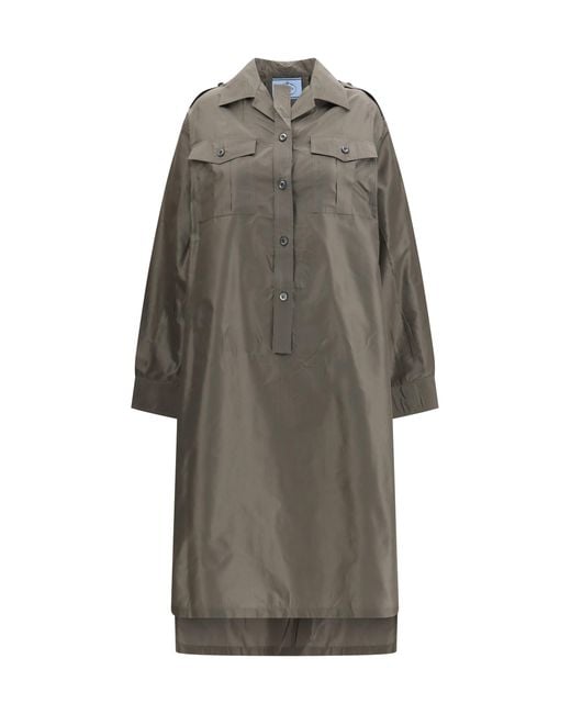 Prada Gray Taffeta Dress