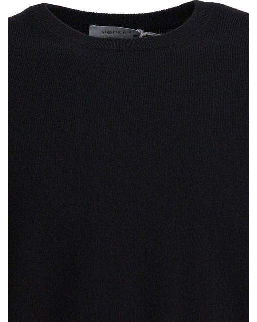 McQueen Black Crew-Neck Sweater for men