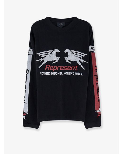 Men's Black Pegasus Cotton T-Shirt