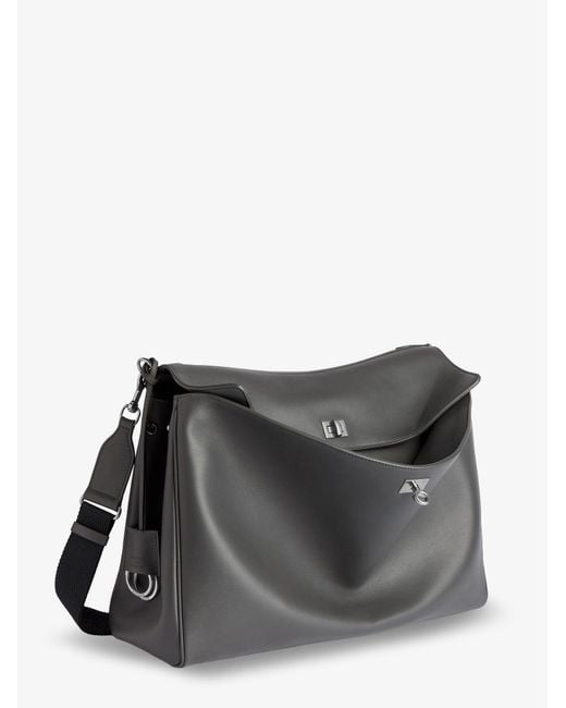 Balenciaga Gray Rodeo Messenger Leather Crossbody Bag for men