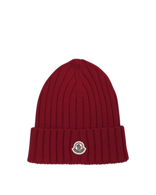Moncler Red Wool Beanie