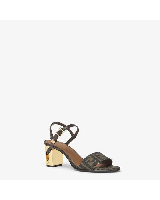 Fendi Brown "Delfina" Heeled Sandals