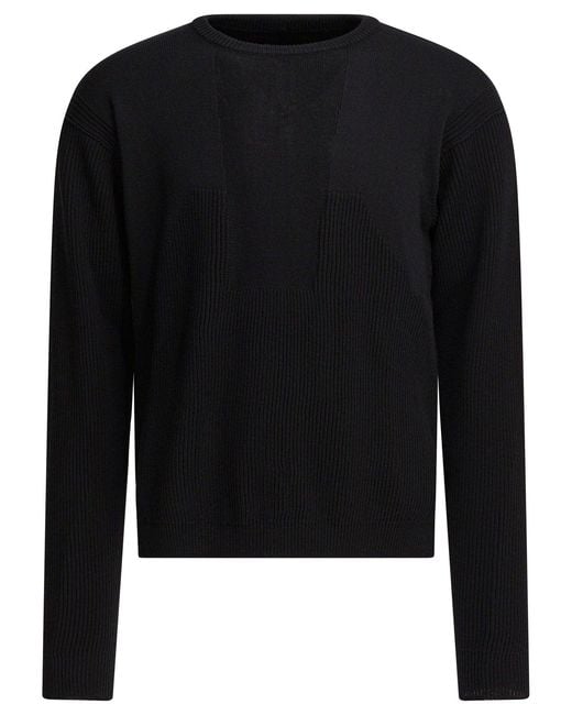 Rick Owens Black Virgin Wool Crewneck Sweater for men