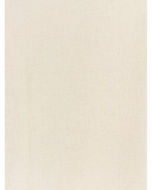Hevò White Ripalta Linen And Viscose Blend T-Shirt for men