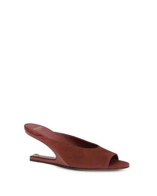 Balmain Brown Mules Suede