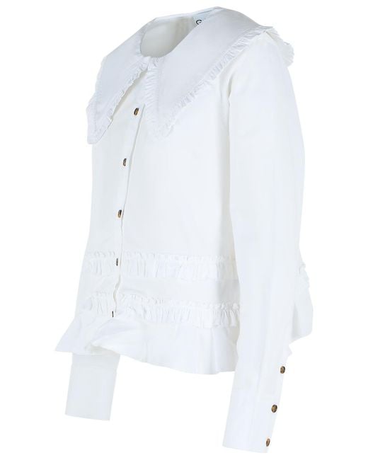Ganni Blue Cotton Shirt