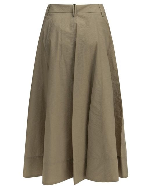 Brunello Cucinelli Green Sartorial Midi Skirt