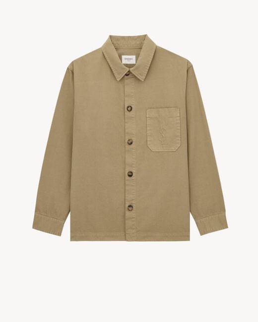 Saint Laurent Natural Cotton Overshirt Jacket for men