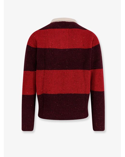 DUNST Red Chunky Rugby Sweater Wool-Blend for men